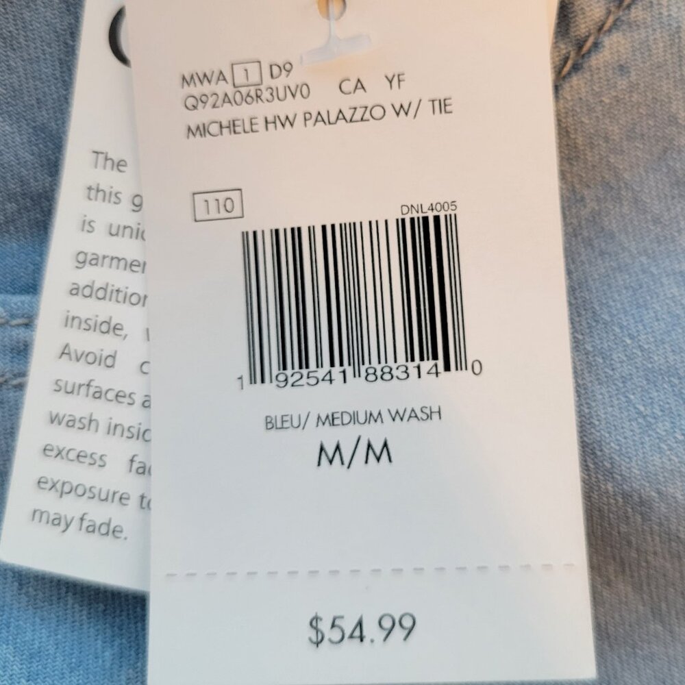 Guess Light Blue Wide-Leg Jeans with Tie Belt - Picture 4 of 8